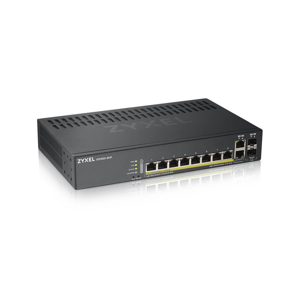 ZyXEL GS1920-8HPV2 - Managed - Gigabit Ethernet (10/100/1000) - Power over Ethernet (PoE) - Wandmontage ZyXEL GS1920-8HPV2 - Managed - Gigabit Ethernet (10/100/1000) - Power over Ethernet (PoE) - Wandmontage